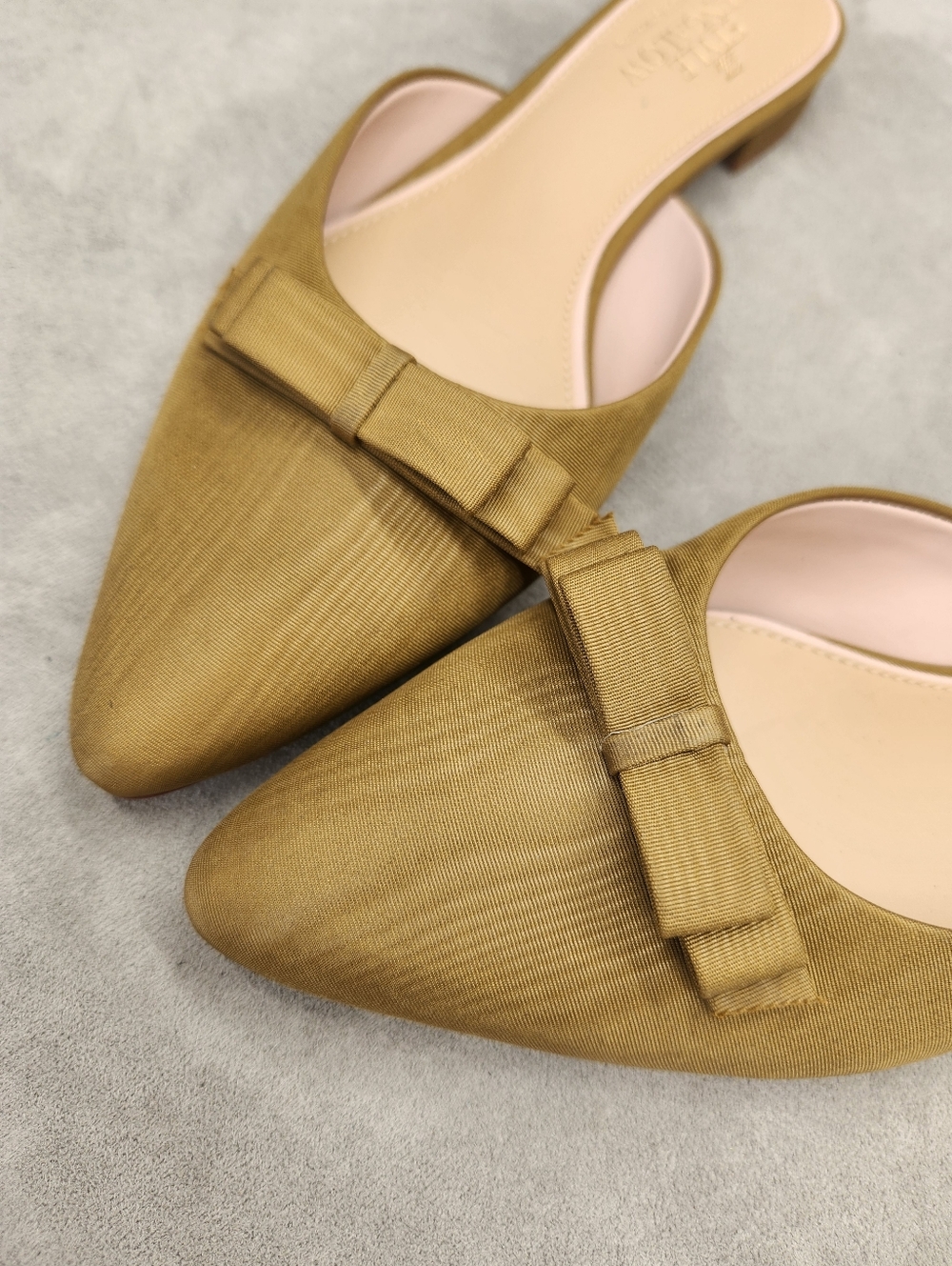 Antonio Melani Style Bungalow Mules 8.5 Dark Olive Green Chez Flats New $170 - Picture 3 of 15